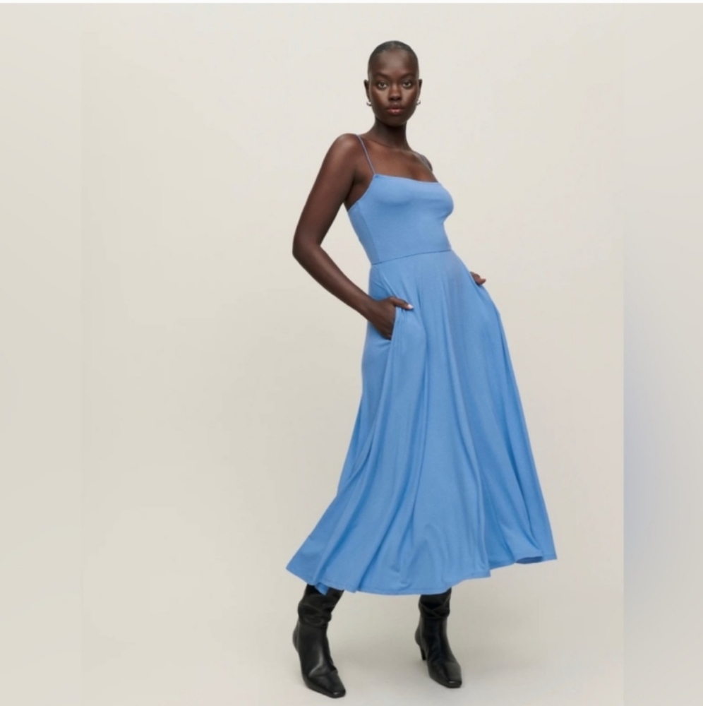 Reformation Orion Blue Knit Dress - Never Worn